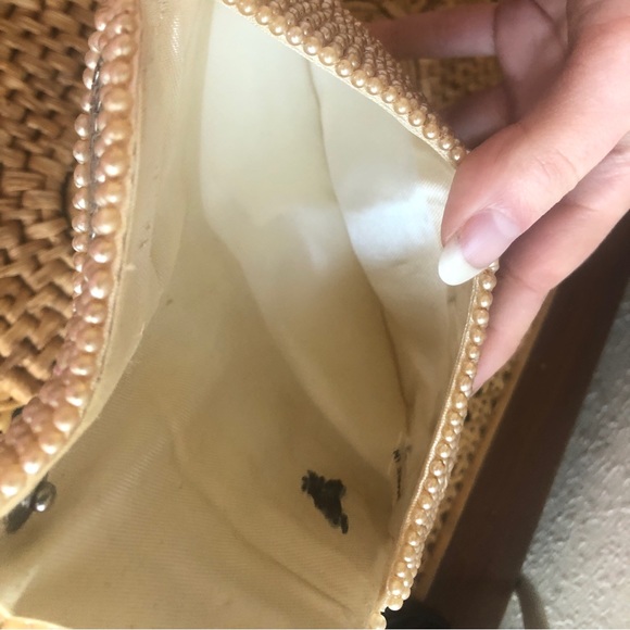 Cream and Silver Satin Beaded Clutch/Purse - Picture 11 of 12